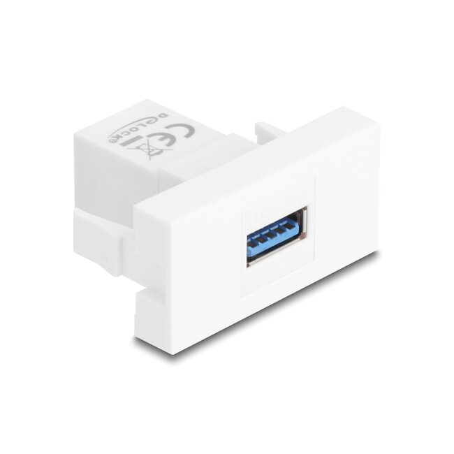 Delock Easy 45 Modul USB 5 Gbps Type-A female to USB 5 Gbps Type-A female white (1:1)