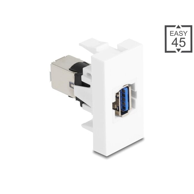 Delock Easy 45 Modul USB 5 Gbps Type-A female to USB 5 Gbps Type-B female white