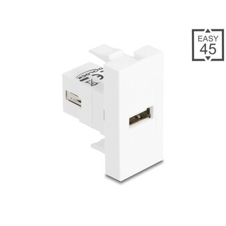 DeLOCK Delock Easy 45 Module USB 2.0 Type-A female to USB 2.0 Type-A female white