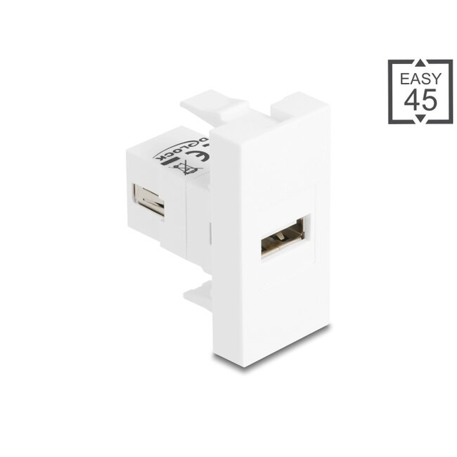 Delock Easy 45 Module USB 2.0 Type-A female to USB 2.0 Type-A female white