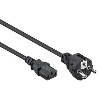 InLine C13 (recht) - CEE 7/7 (recht) stroomkabel | 3x 0,75mm | zwart | 1,8 meter