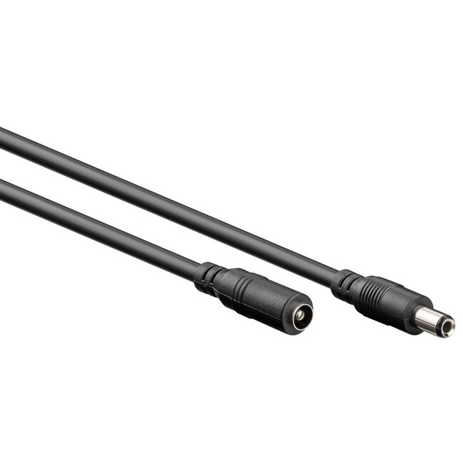 DC verlengkabel | 5,5 x 2,5mm | max. 120W | AWG20 | zwart | 5 meter