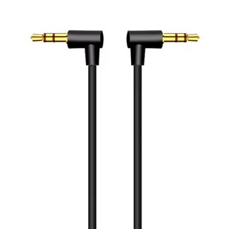 Universal 3,5mm Jack kabel | haaks | stereo | verguld | 0,20 meter
