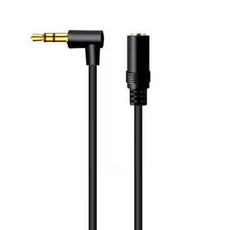 Universal 3,5mm Jack verlengkabel | haaks-recht | stereo | verguld | 0,20 meter