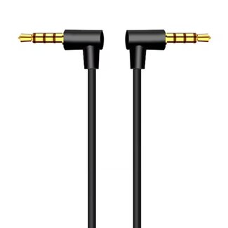 Universal 3,5mm Jack kabel | haaks | 4-polig | verguld | 1 meter