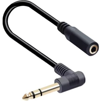 Dolphix 6,35mm Jack haaks (m) - 3,5mm Jack (v) adapter | stereo | verguld | 0,30 meter