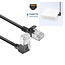 UFTP CAT6a slimline netwerkkabel | haaks (boven) / recht | LSZH | zwart | 0,25 meter