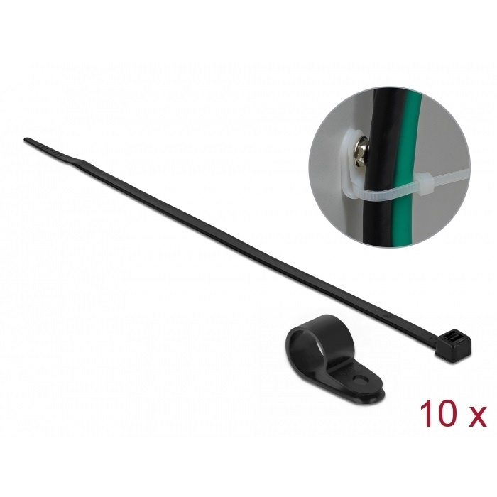 Delock Mounting Clamp 15.8 mm with Cable Tie L 350 x W 4.8 mm black |
