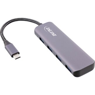 InLine InLine USB hub (USB-C) | 4x USB-A | USB3.2 10 Gbps | aluminium | 0,15 meter