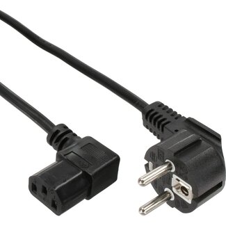 Goobay C13 (haaks/links) - CEE 7/7 (haaks) stroomkabel | 3x 0,75mm | zwart | 2 meter Goobay C13 (haaks/links) - CEE 7/7 (haaks) stroomkabel | 3x 0,75mm | zwart | 2 meter