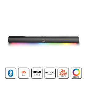 Lenco SB-042LEDBK - Soundbar met Bluetooth - 85cm - HDMI en LED verlichting - Zwart