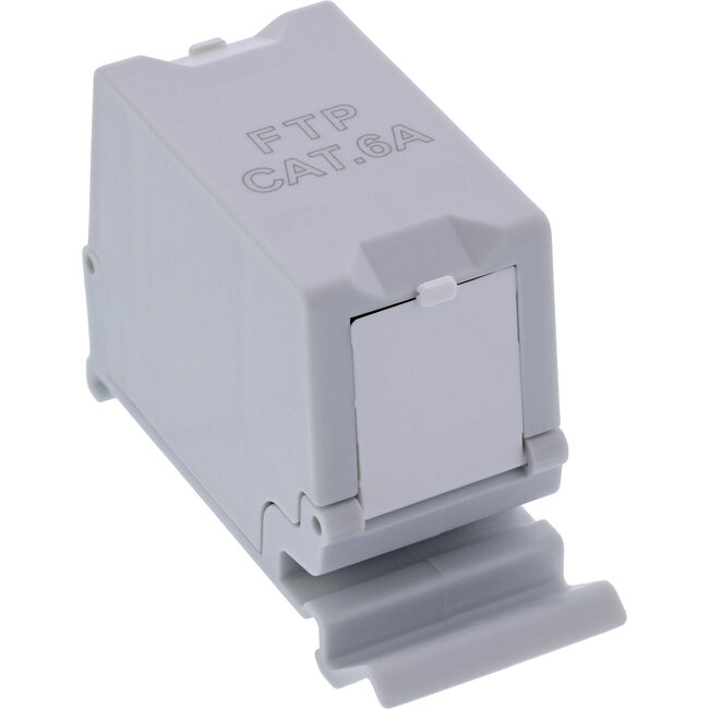 InLine® Cat.6A RJ45 dubbele koppeling voor hoedrail