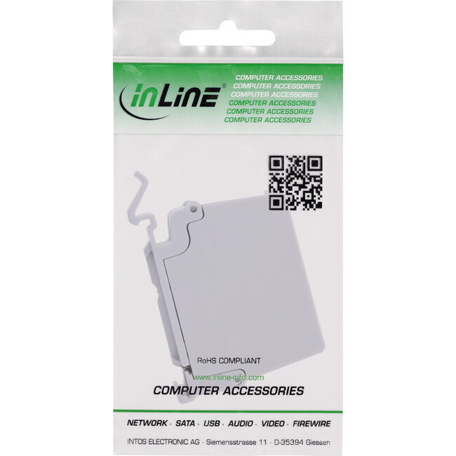 InLine® Cat.6A RJ45 dubbele koppeling voor hoedrail