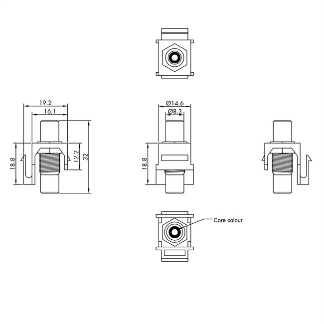 VALUE RCA-Keystone-Kupplung, Kunststoff, rot
