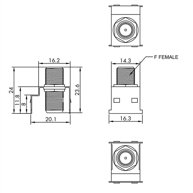 ROLINE RCA-Keystone-Kupplung, Metall, rot