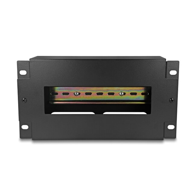 Delock 10″ Circuit-breaker strip with cover and DIN rail 3U metal black