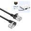UFTP CAT6a slimline netwerkkabel | haaks (links) / recht | LSZH | zwart | 0,25 meter