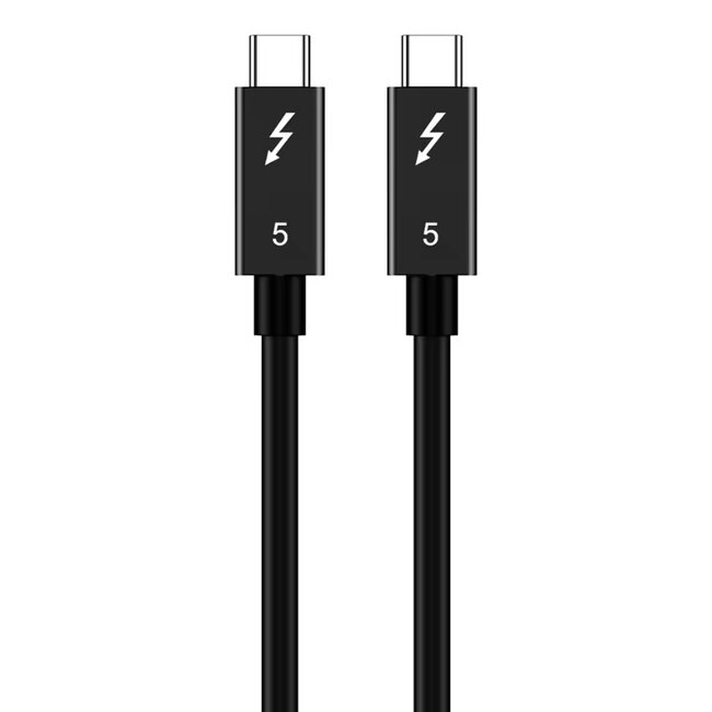USB-C kabel | Thunderbolt 5 | 80 Gbps | Intel gecertificeerd | zwart | 0,80 meter