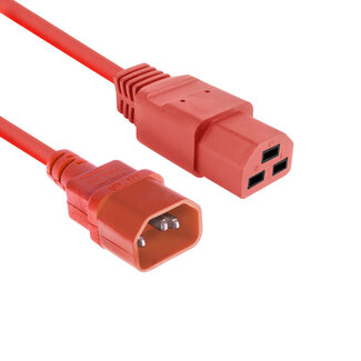 ACT C21 - C14 stroomkabel voor UPS/PDU | 3x 1,00mm | rood | 3 meter