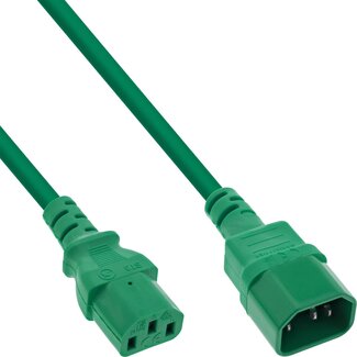 InLine C13 - C14 stroomkabel voor UPS/PDU | 3x 0,75mm | groen | 0,75 meter