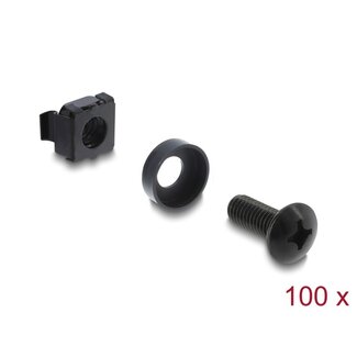 DeLOCK Delock Rack Mounting Set for 10″ and 19″ 100 pieces black