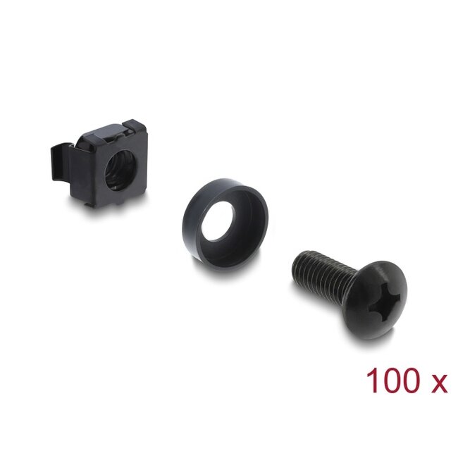 Delock Rack Mounting Set for 10″ and 19″ 100 pieces black