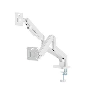 Gembird Full-motion dubbele monitorarm met gasveer, 17â-32'', wit