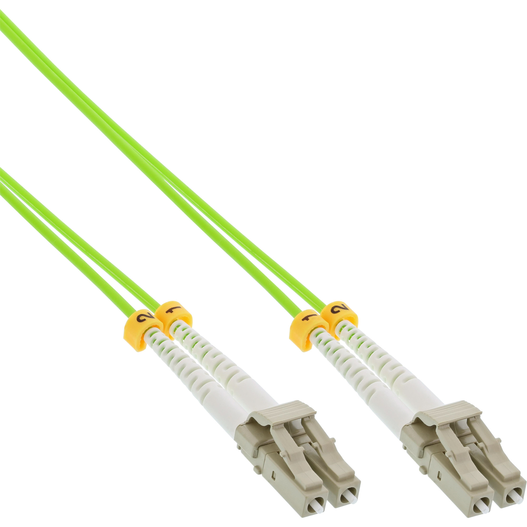 InLine 88544Q. Snoerlengte: 0,5 m, Type glasvezel: OM5, Aansluiting 1: 2x LC, Aansluiting 2: 2x LC, Kern diameter: 50 µm, Full duplex