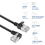 UFTP CAT6a slimline netwerkkabel | haaks (links) / recht | LSZH | zwart | 0,15 meter