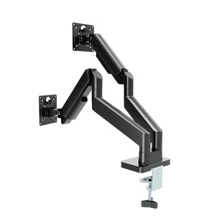 Gembird Full-motion dubbele monitorarm met gasveer, 17â-32'', zwart