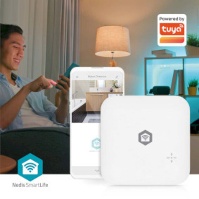 SmartLife Water Detector | Wi-Fi | Batterij Gevoed | Verlenging inbegrepen | Max. batterijduur: 24 Maanden | 80 dB | Wit