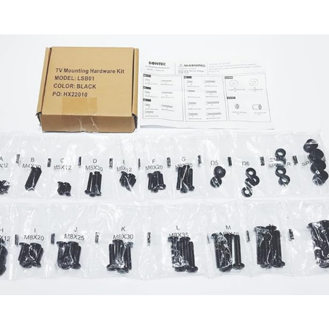 Universele schroevenset voor TV-beugels