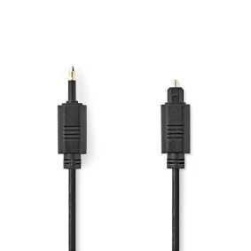 Optische Mini Toslink (m) - Toslink (m) Kabel - 4mm dik - Verguld - 2 meter - Zwart