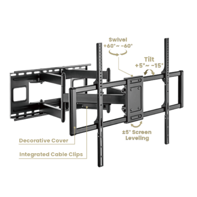 TV muurbeugel (full-motion), 60''-120''