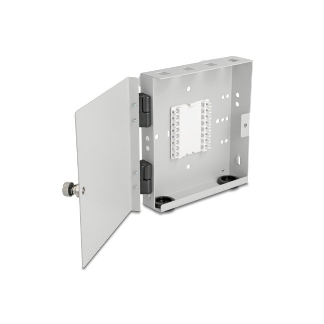 Delock Fiber Optic Wall Box for 4 x SC Simplex or LC Duplex adapters metal housing