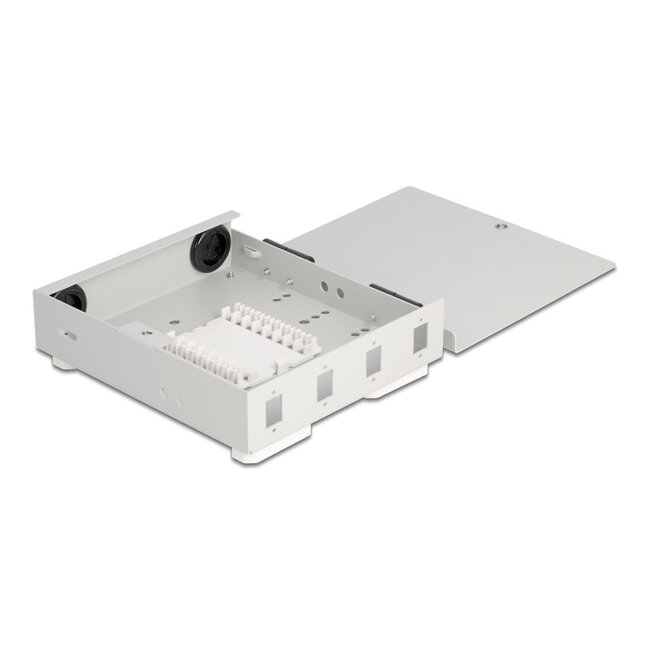Delock Fiber Optic Wall Box for 4 x SC Simplex or LC Duplex adapters metal housing
