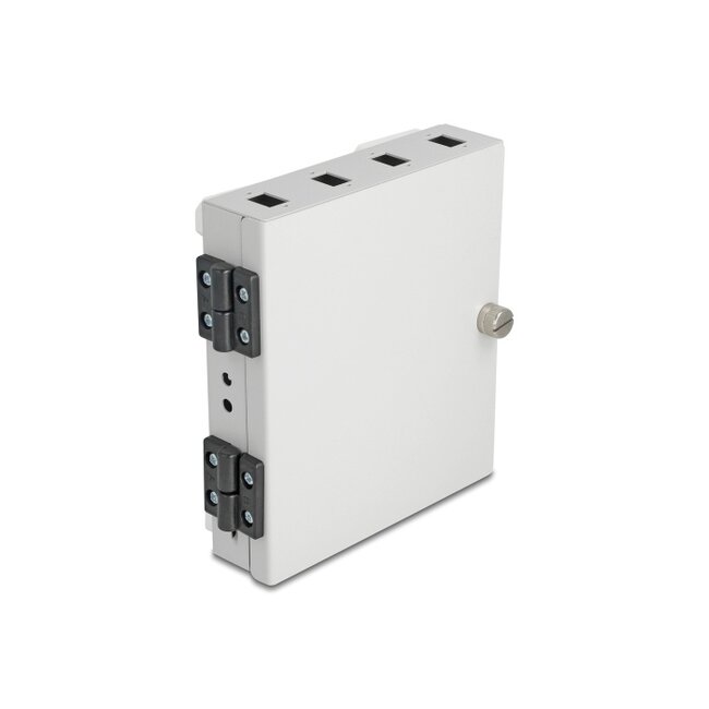 Delock Fiber Optic Wall Box for 4 x SC Simplex or LC Duplex adapters metal housing