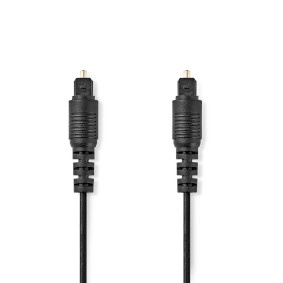 Optische Audiokabel - TosLink Male - TosLink Male - 2.00 m - Rond - PVC - Zwart - Label