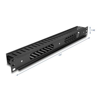 DeLOCK Delock 19″ 1U Cable Management Routing Panel with 2 openings metal / plastic black