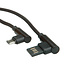ROLINE USB 2.0 Kabel, A reversibel male  - Micro B (90° hoekig) male, zwart, 0,8 m