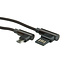 ROLINE USB 2.0 Kabel, A reversibel male  - Micro B (90° hoekig) male, zwart, 0,8 m