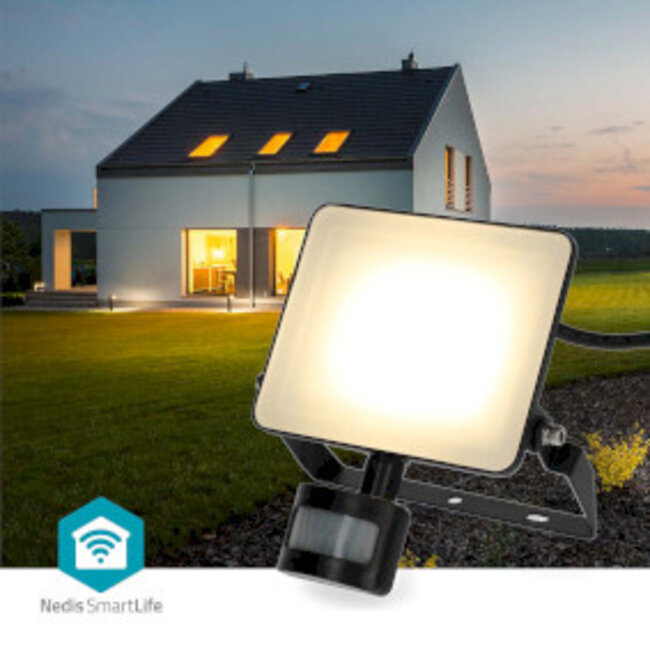 Smartlife Buitenlamp | Bewegingssensor | 1620 lm | Wi-Fi | 20 W | Warm tot Koel Wit | 3000 - 6500 K | Aluminium | Android™ / IOS