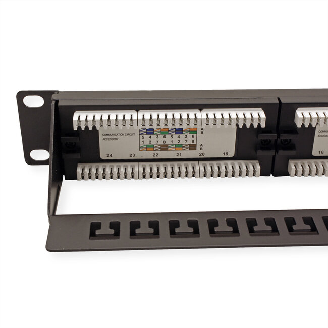 VALUE Cat.6a 19" Patchpanel, 24 Ports, UTP, zwart