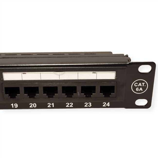 VALUE Cat.6a 19" Patchpanel, 24 Ports, UTP, zwart