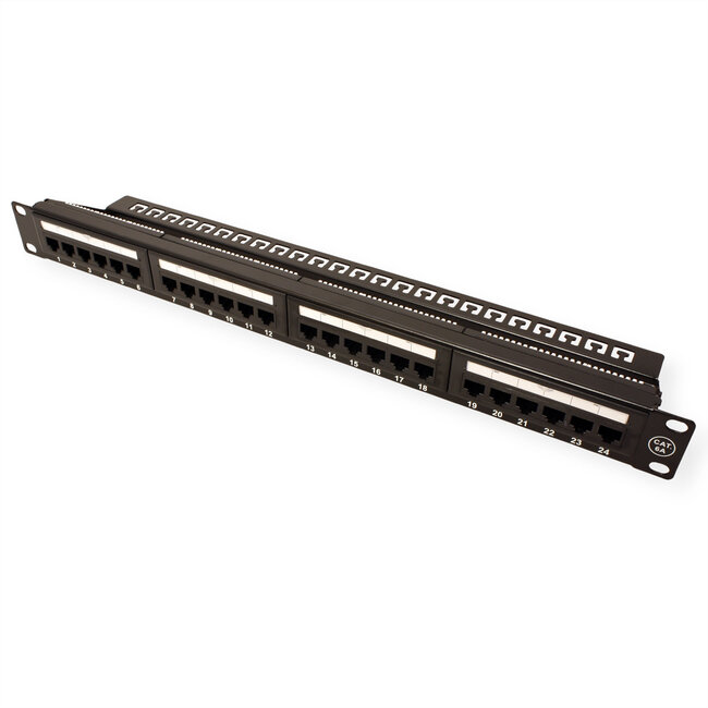 VALUE Cat.6a 19" Patchpanel, 24 Ports, UTP, zwart