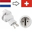 Reisadapter West-Europa (Type F) naar Zwitserland (Type J) | wit
