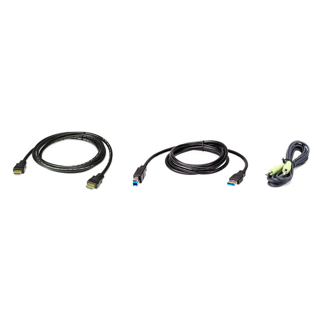 ATEN 2L-7D02UHX3 USB HDMI KVM Kabel-Kit , zwart, 1,8 m