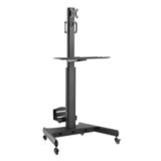 ACT ACT Mobiel Werkstation voor een enkele monitor, met houder voor een pc, toetsenbord en muis