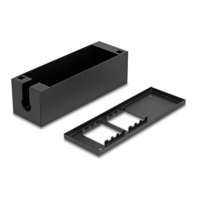 Delock Easy 45 Module Holder for table or wall mounting - 4 ports (22.5 x 45 mm) or 2 ports (45 x 45 mm), metal, black