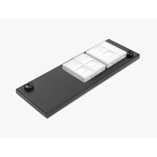 Delock Easy 45 Module Holder for table or wall mounting - 4 ports (22.5 x 45 mm) or 2 ports (45 x 45 mm), metal, black